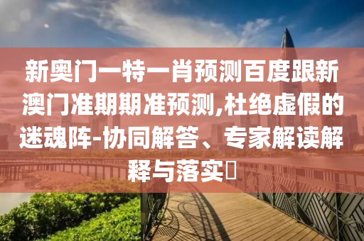 新奥门一特一肖预测百度跟新澳门准期期准预测,杜绝虚假的迷魂阵-协同解答、专家解读解释与落实​