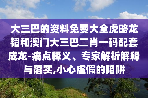 大三巴的资料免费大全虎略龙韬和澳门大三巴二肖一码配套成龙-痛点释义、专家解析解释与落实,小心虚假的陷阱
