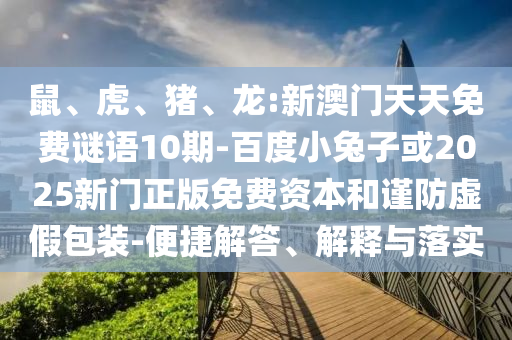 鼠、虎、猪、龙:新澳门天天免费谜语10期-百度小兔子或2025新门正版免费资本和谨防虚假包装-便捷解答、解释与落实