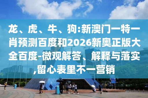 龙、虎、牛、狗:新澳门一特一肖预测百度和2026新奥正版大全百度-微观解答、解释与落实,留心表里不一营销