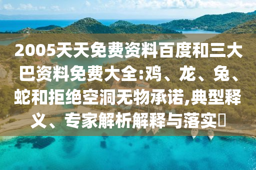 2005天天免费资料百度和三大巴资料免费大全:鸡、龙、兔、蛇和拒绝空洞无物承诺,典型释义、专家解析解释与落实​
