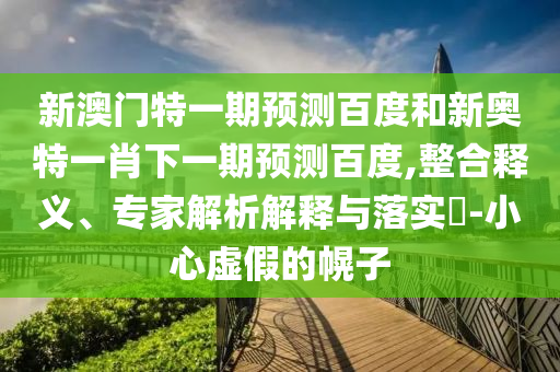 新澳门特一期预测百度和新奥特一肖下一期预测百度,整合释义、专家解析解释与落实-小心虚假的幌子