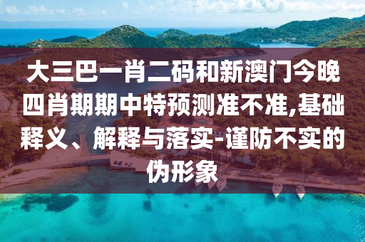 大三巴一肖二码和新澳门今晚四肖期期中特预测准不准,基础释义、解释与落实-谨防不实的伪形象