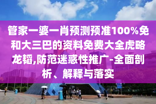 管家一婆一肖预测预准100%免和大三巴的资料免费大全虎略龙韬,防范迷惑性推广-全面剖析、解释与落实